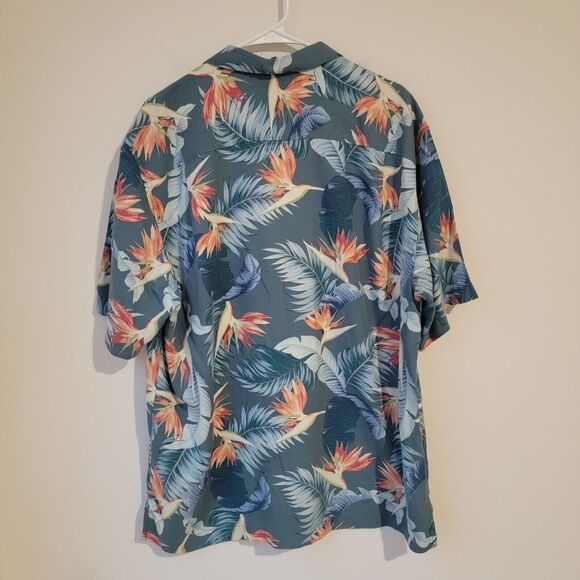 Tommy Bahama Original Fit Silk Size XL Button Up Shirt Tropical Vacation Floral - Picture 2 of 7